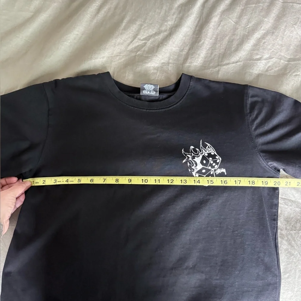 Stüssy Black Fire Dice Tee Heavyweight Streetwear Grail Fits Men’s M Women’s L - Picture 5 of 7